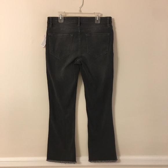 Free People | Black Straight Crop Jeans Fray Hem - Picture 7 of 8